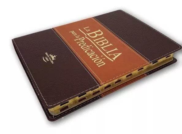 Biblia RVR 1960 Predicación Marrón Claro Oscuro con Índice