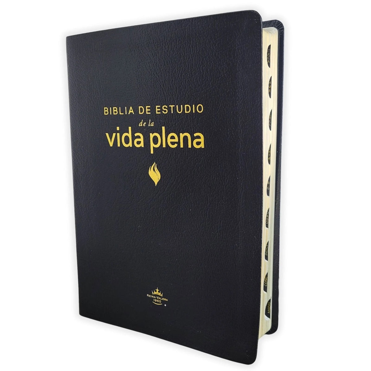 Biblia RVR 1960 de Estudio de la Vida Plena Piel Fabricada Negro con Índice