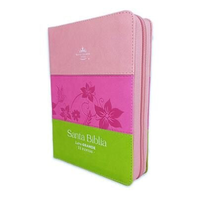 Biblia RVR60 portátil Letra Grande 11 puntos Tricolor Rosa