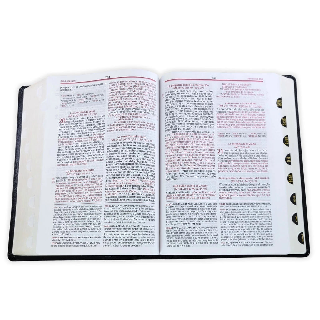 Biblia RVR 1960 de Estudio de la Vida Plena Piel Fabricada Negro con Índice