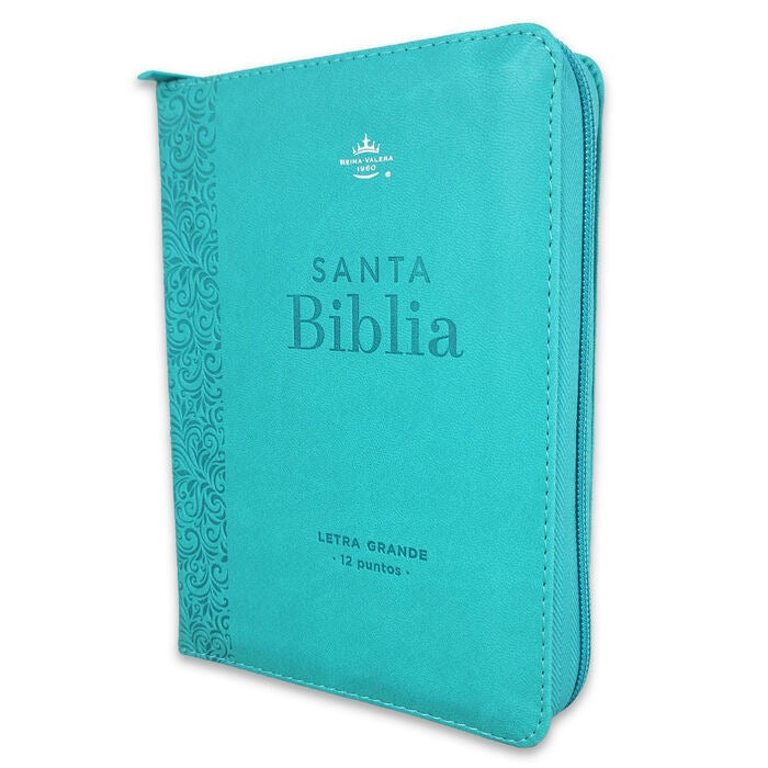 Biblia RVR60 Tamaño compacto Letra Grande 12 puntos FLORAL CON CIERRE