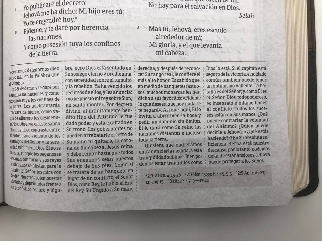 Biblia RVR 1960 de Estudio Spurgeon marrón semi piel