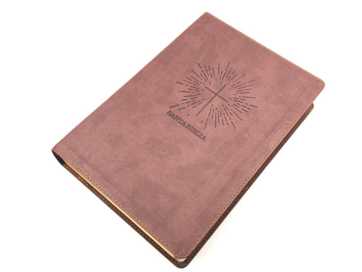 Biblia NTV Letra Súper Gigante Café Oscuro Símil Piel