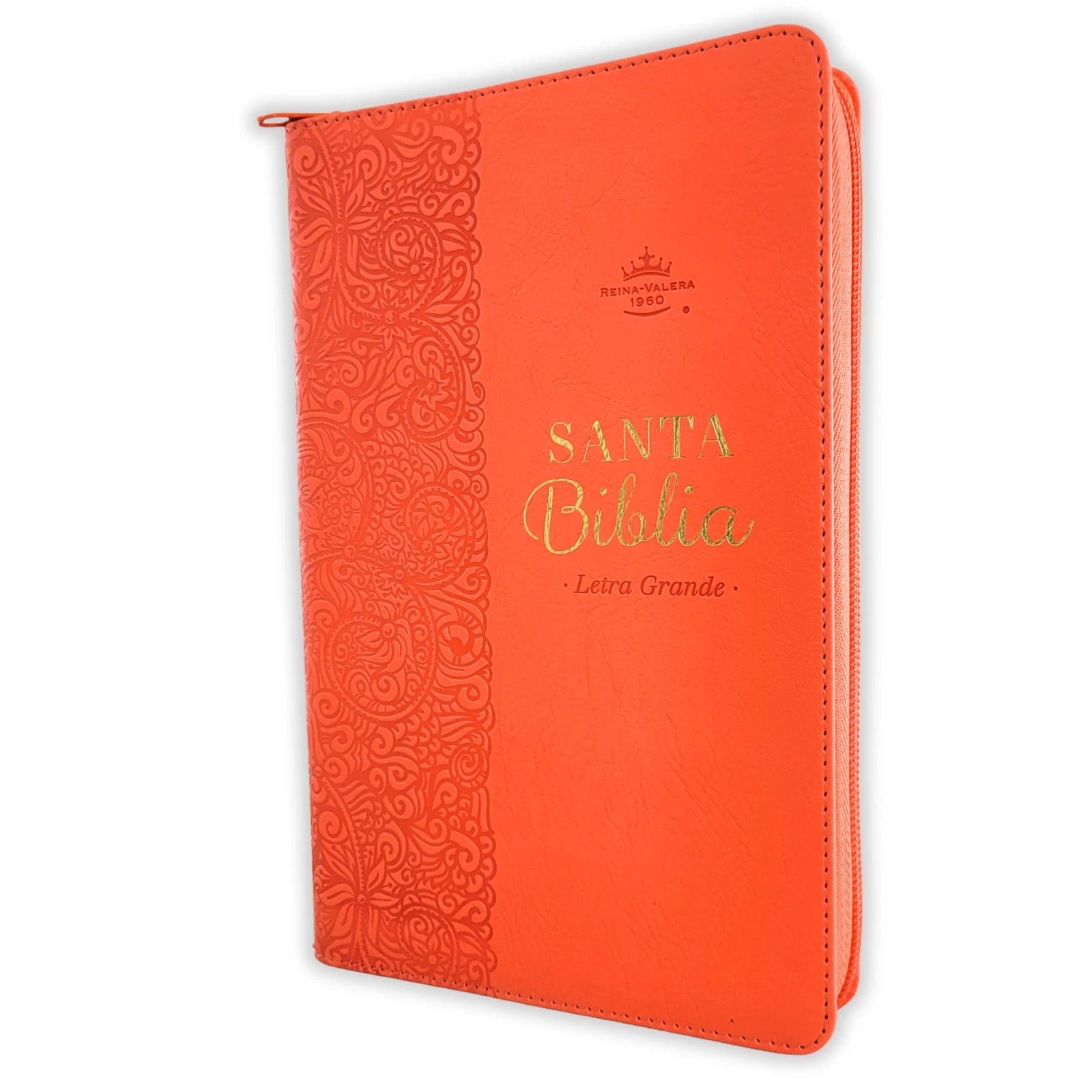 Biblia RVR60 de Obsequios y premios Coral Delicado con cierre