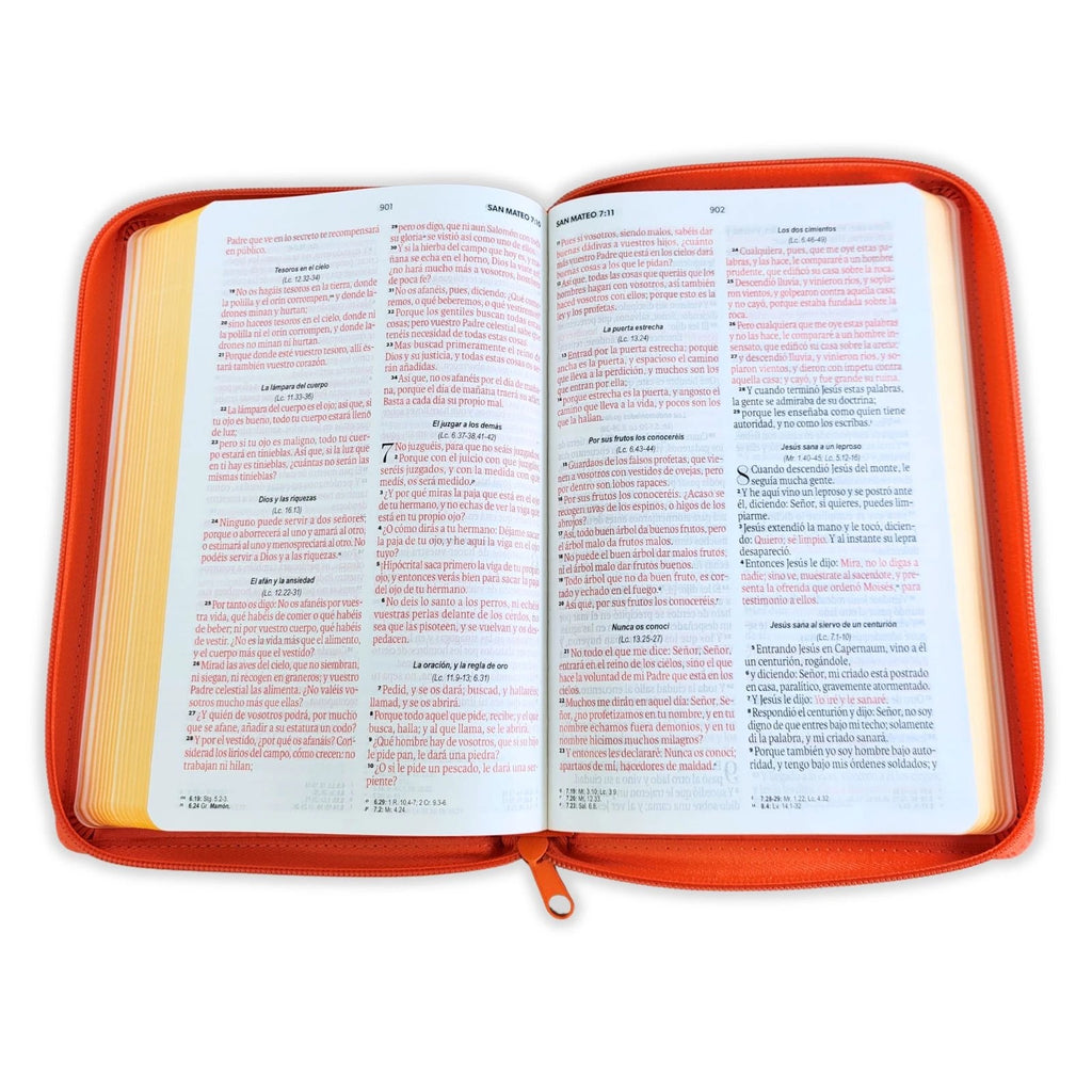 Biblia RVR60 de Obsequios y premios Coral Delicado con cierre