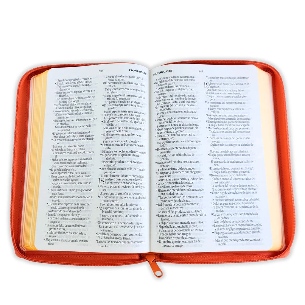 Biblia RVR60 de Obsequios y premios Coral Delicado con cierre