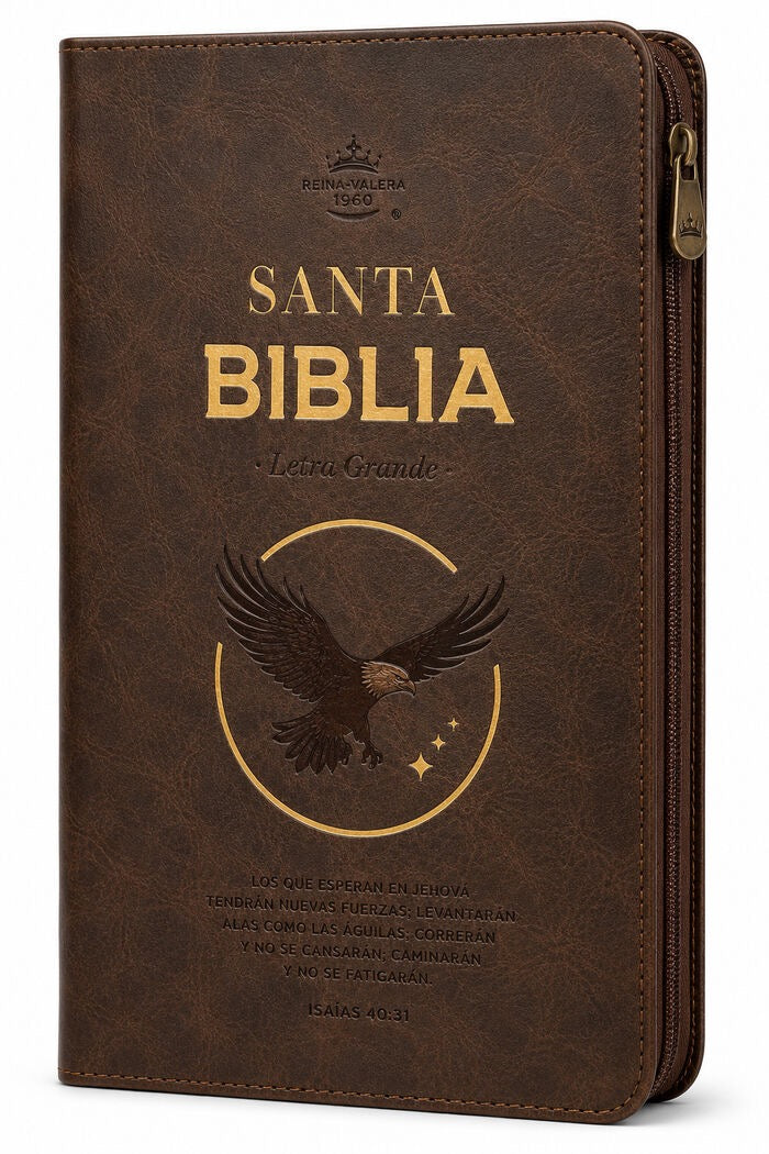 Biblia RVR60 de Obsequios y premios Moka Águila con cierre