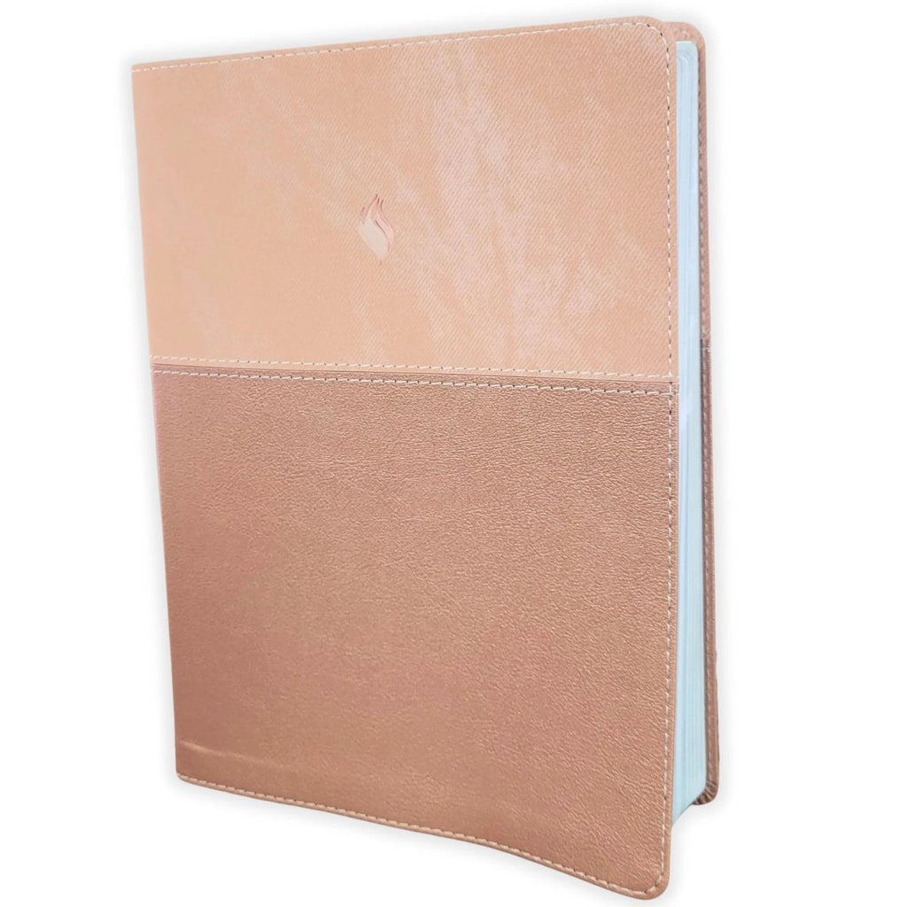 Biblia de Estudio de la Vida Plena RV1960, imit piel , oro rosa