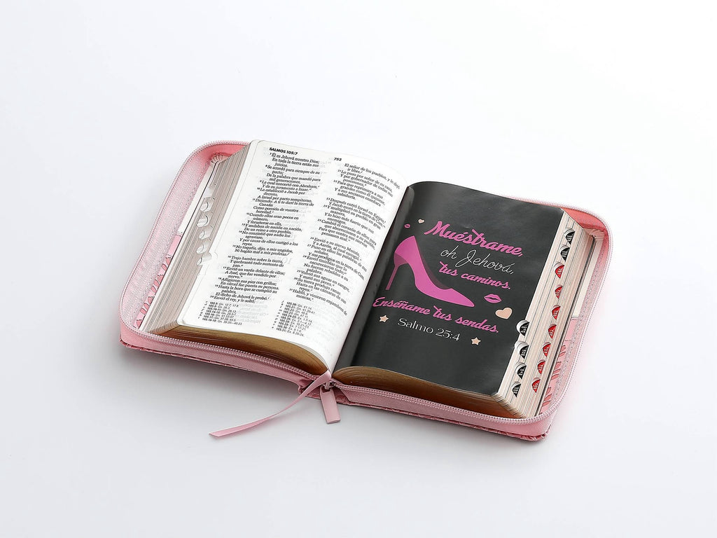 Biblia RVR60 Quinceañera Tamaño Portátil Rosa con caja de regalo