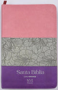 Biblia NVI Peninsular Tamaño manual letra Grande Tricolor Rosa