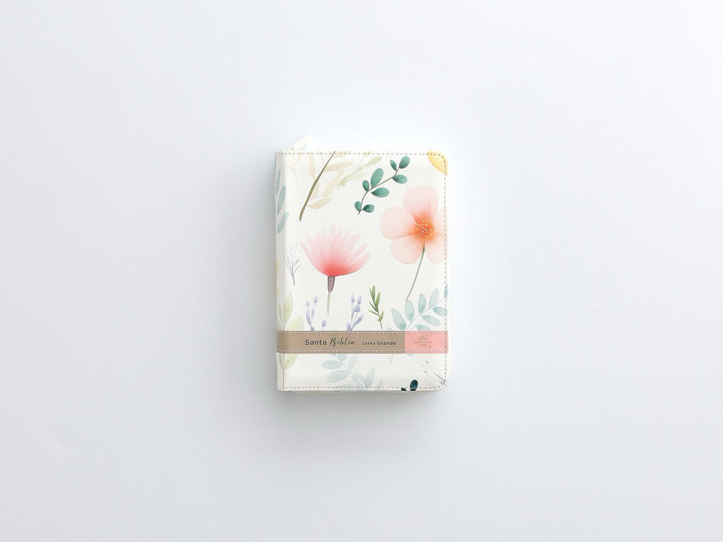 Biblia RVR60 Tamaño compacto Letra Grande 12 puntos flores