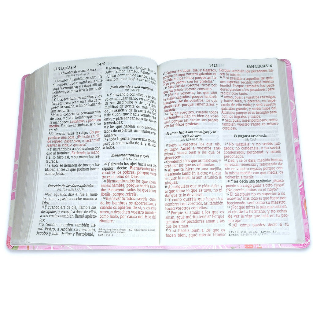 Biblia RVR 1960 Letra Súper Gigante Símil Piel Rosa