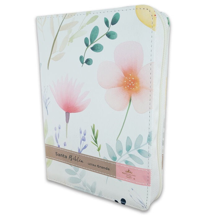 Biblia RVR60 Tamaño compacto Letra Grande 12 puntos flores