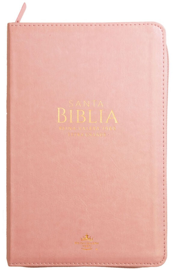 Biblia RVR60 Tamaño Manual Letra Grande rosa claro