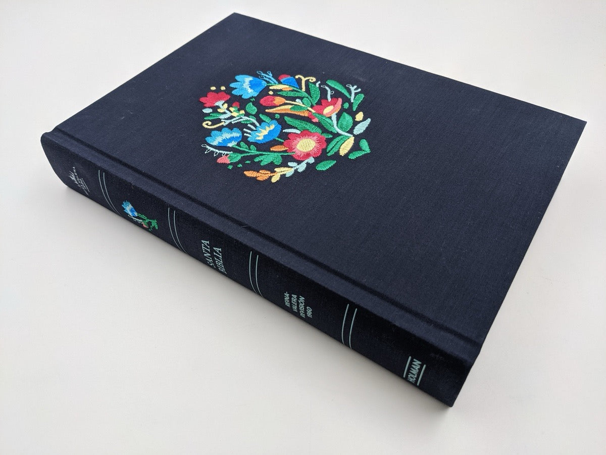 Biblia RVR 1960 Letra Gigante Bordado Sobre Tela con Índice