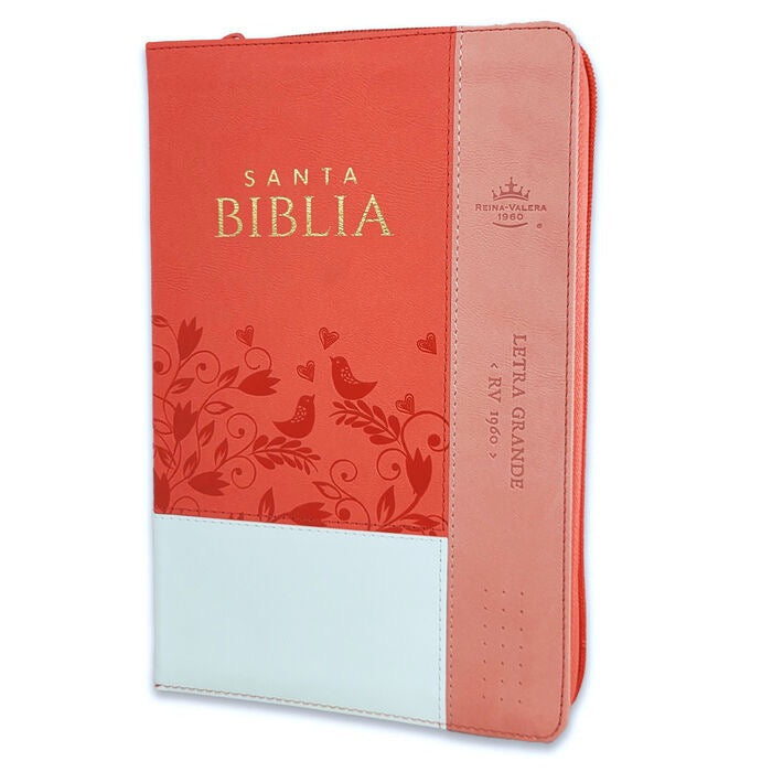Biblia RVR60 Tamaño Manual letra grande coral