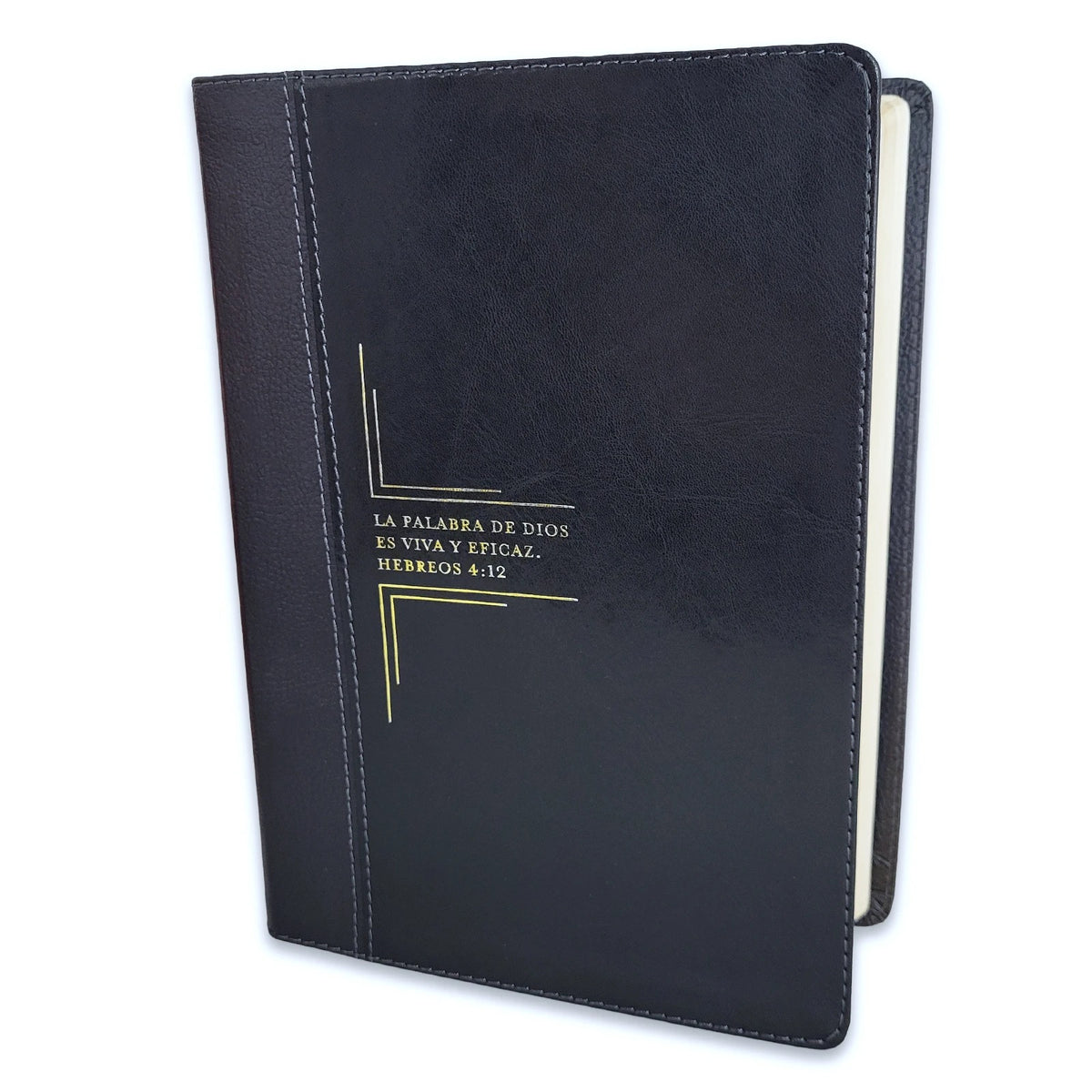 Biblia RVR 1960 de Estudio Diario Vivir Letra Grande Negro Ónice Símil Piel