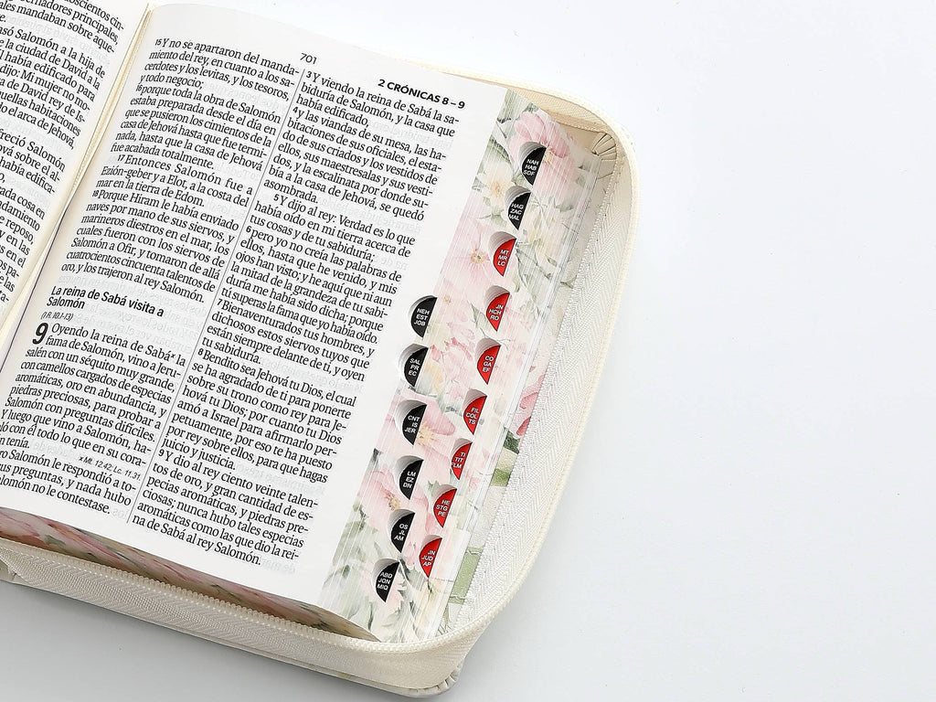 Biblia RVR60 Tamaño compacto Letra Grande 12 puntos flores