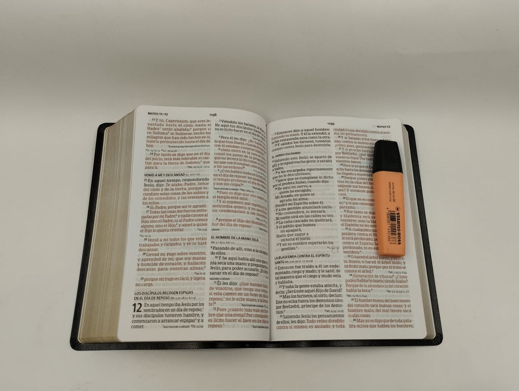 Biblia RVR 1960 Letra Grande Tamaño Manual Piel Fabricada Negro