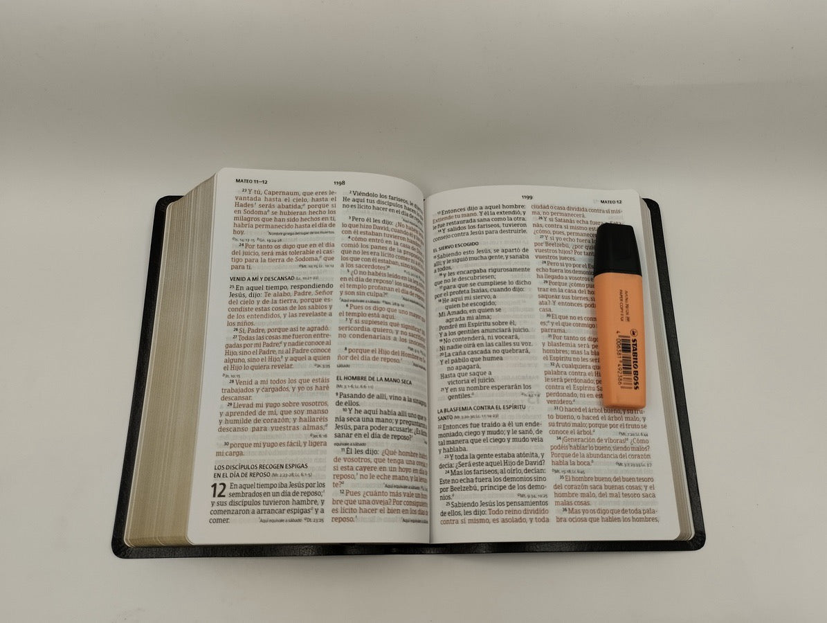 Biblia RVR 1960 Letra Grande Tamaño Manual Piel Fabricada Negro