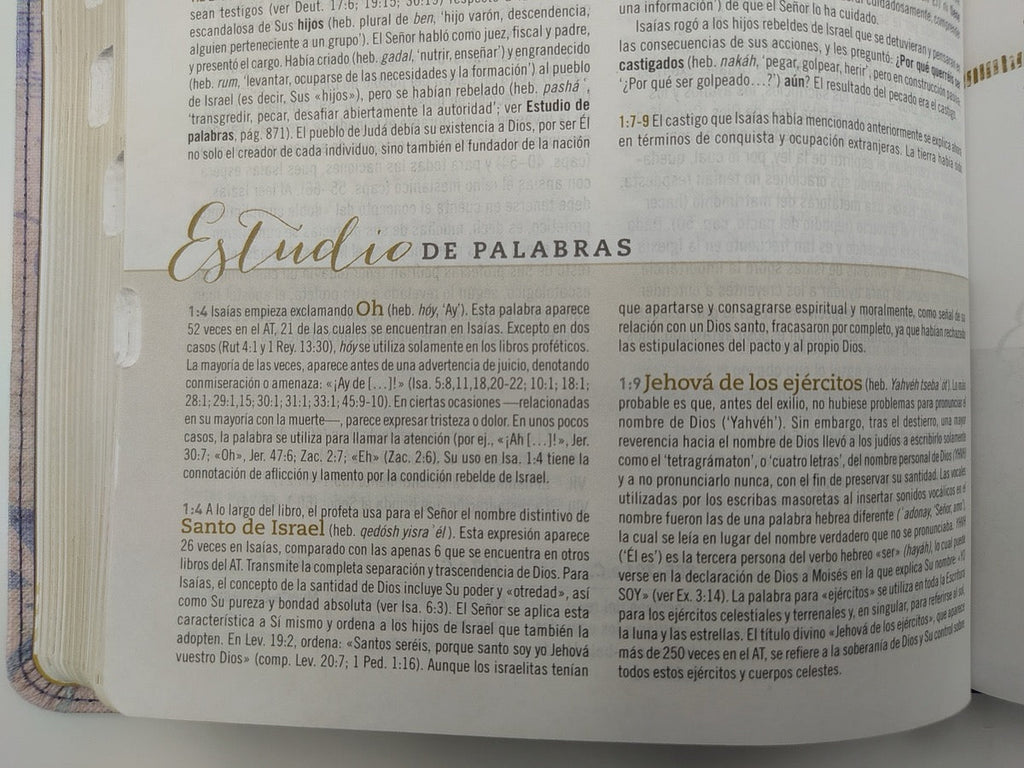 Biblia RVR 1960 de Estudio para Mujer Azul Floreado Tela Impresa con Índice