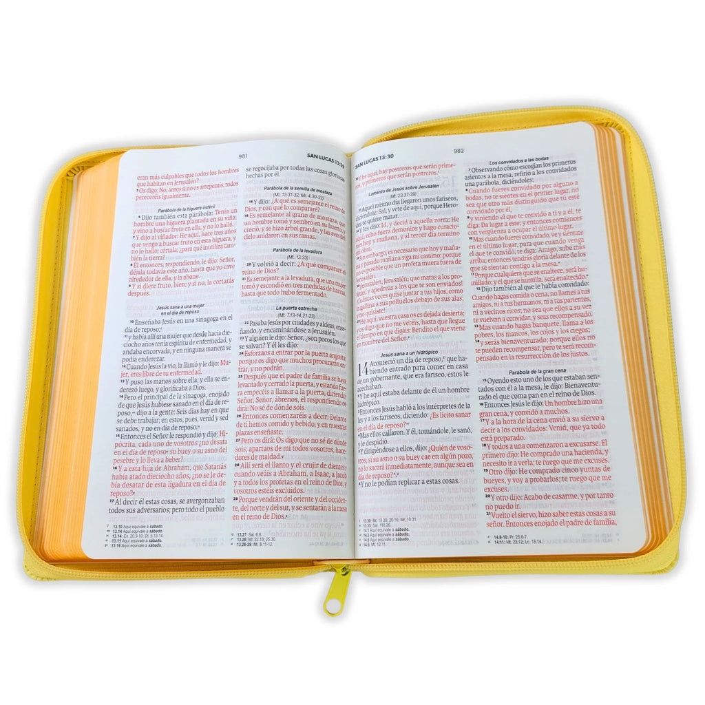 Biblia RVR60 de Obsequios y premios AMARILLO abejas con cierre