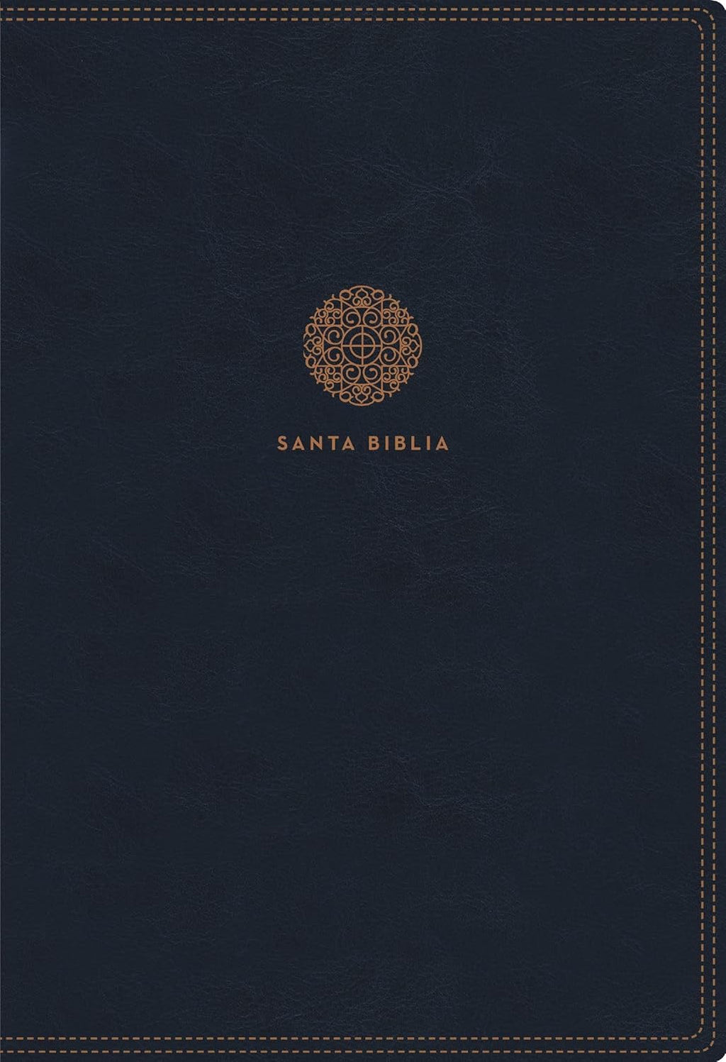 Biblia RVR 1960 Letra Súper Gigante Piel Azul con Índice y Cierre