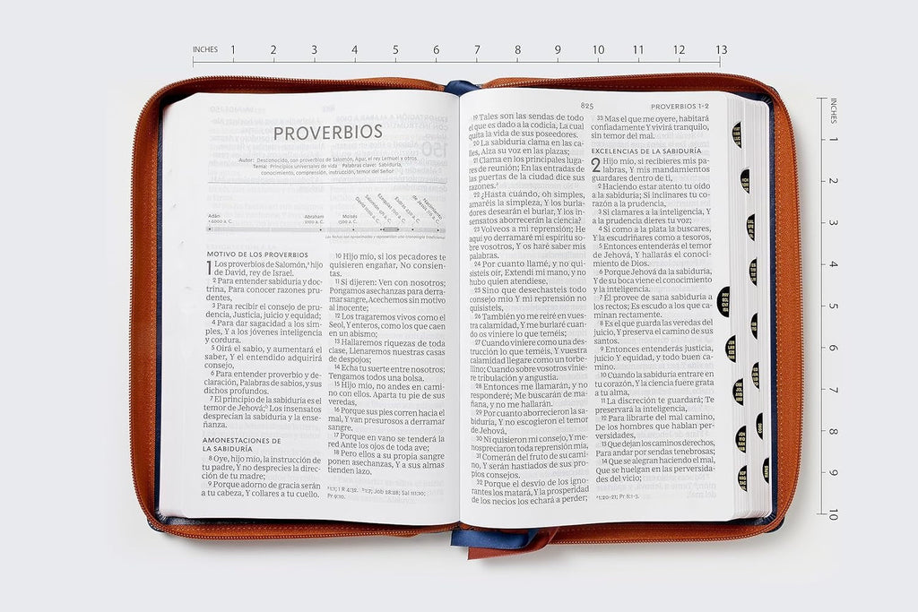 Biblia RVR 1960 Letra Súper Gigante Piel Azul con Índice y Cierre