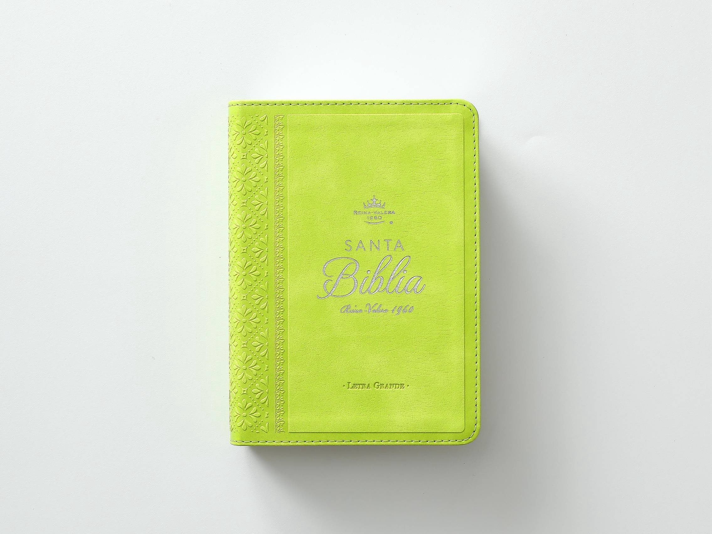 Biblia RVR60 tamaño compacto Letra Grande verde lima