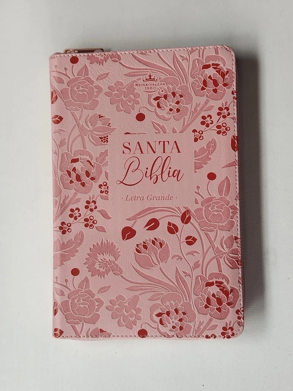 Biblia RVR60 de Obsequios y premios Rosa Floral con cierre