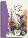 Biblia NVI Peninsular Portátil Letra Grande Floral Lila