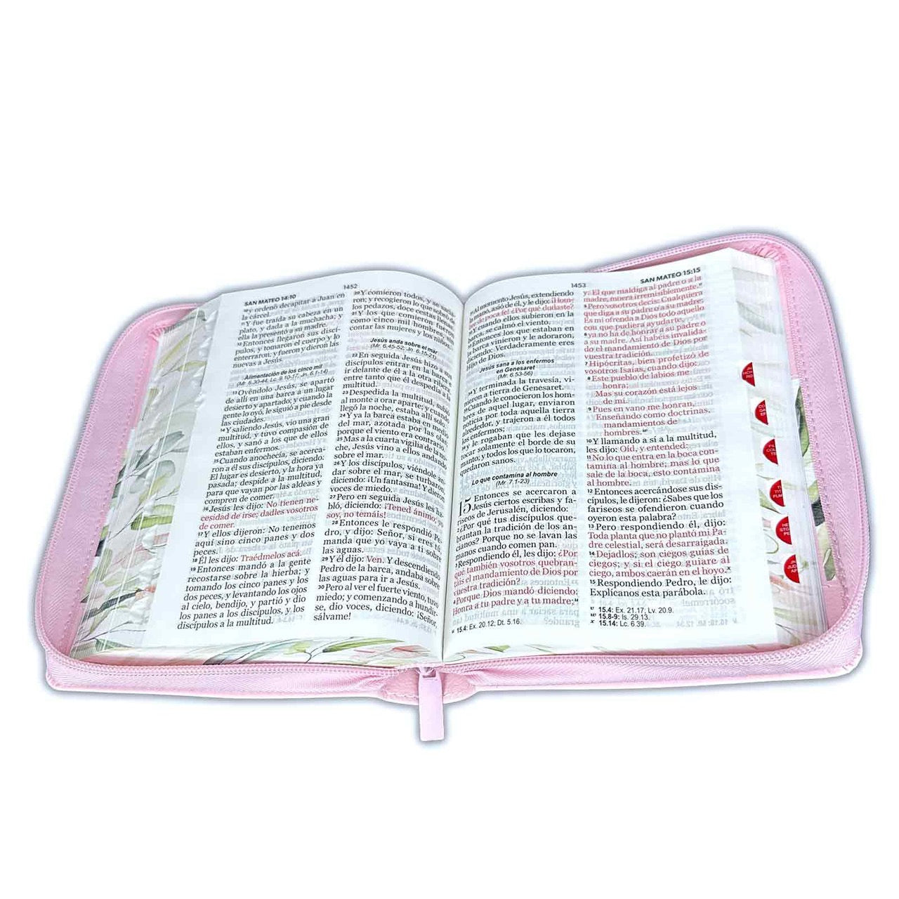 Biblia RVR60 Tamaño portátil Letra grande 11 puntos rosa