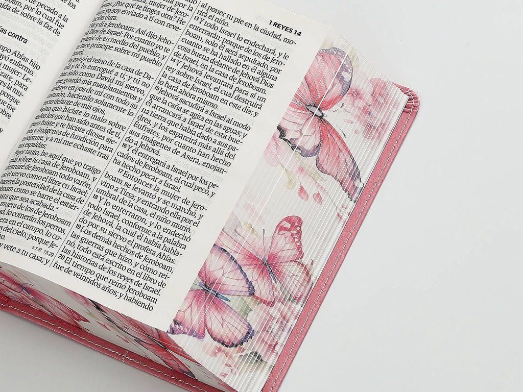 Biblia RVR60 Tamaño compacto Letra Grande 12 puntos flores