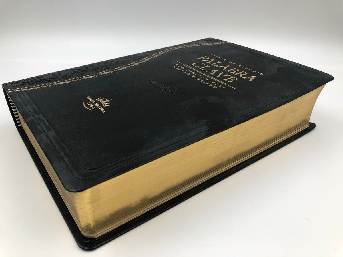 Biblia de estudio Palabra Clave RVR60 Piel Fabricada Negro