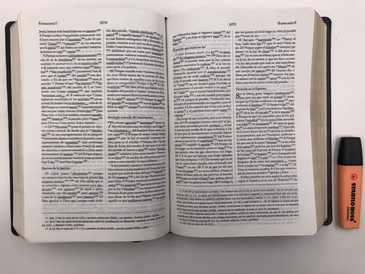 Biblia de estudio Palabra Clave RVR60 Piel Fabricada Negro
