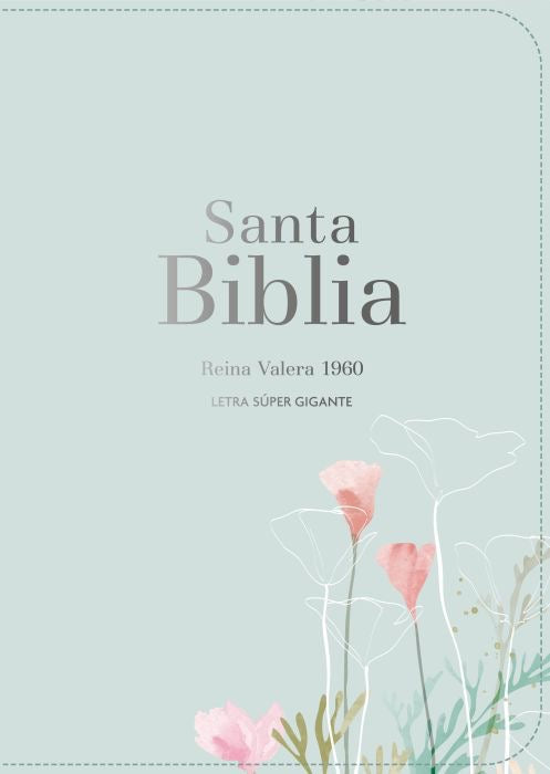 Biblia RVR 1960 Letra Súper Gigante Símil Piel Menta Fresca