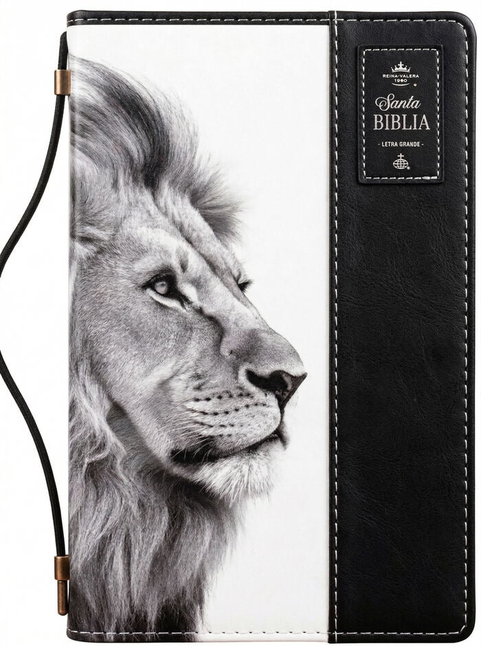 Biblia RVR60 Tamaño manual con broche león