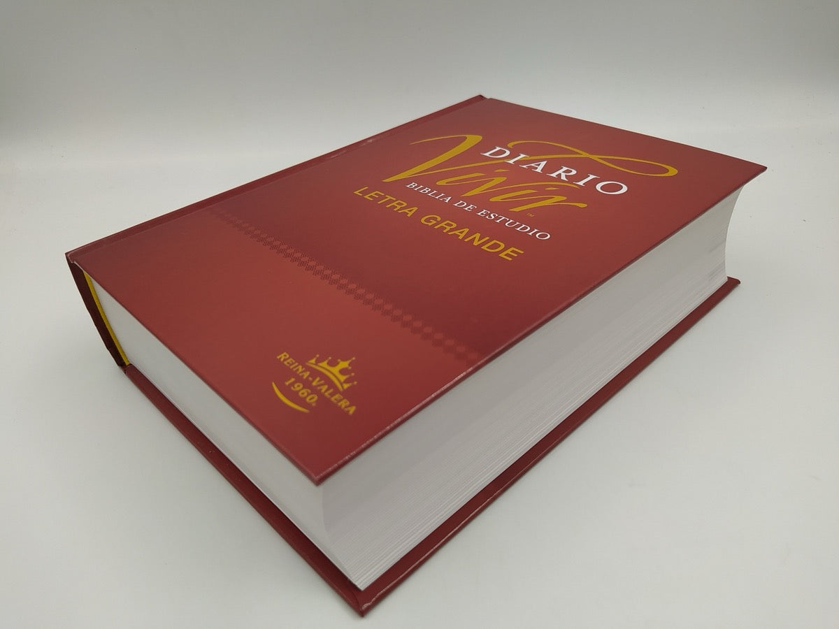 Biblia RVR 1960 de Estudio Diario Vivir Letra Grande Vino Tinto Tapa Dura