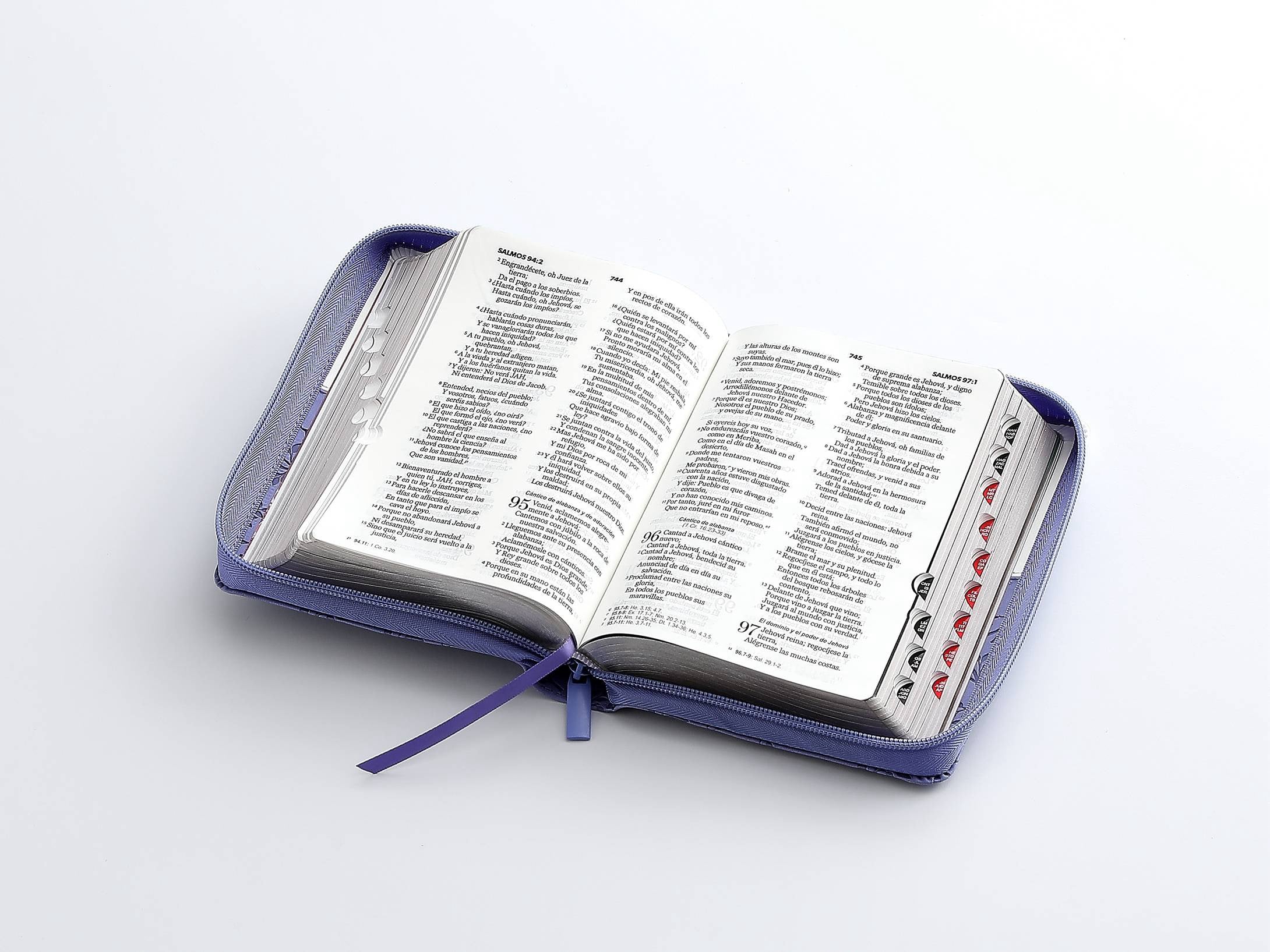 Biblia RVR60 Quinceañera Tamaño Portátil Lila/Blanco con caja de regalo