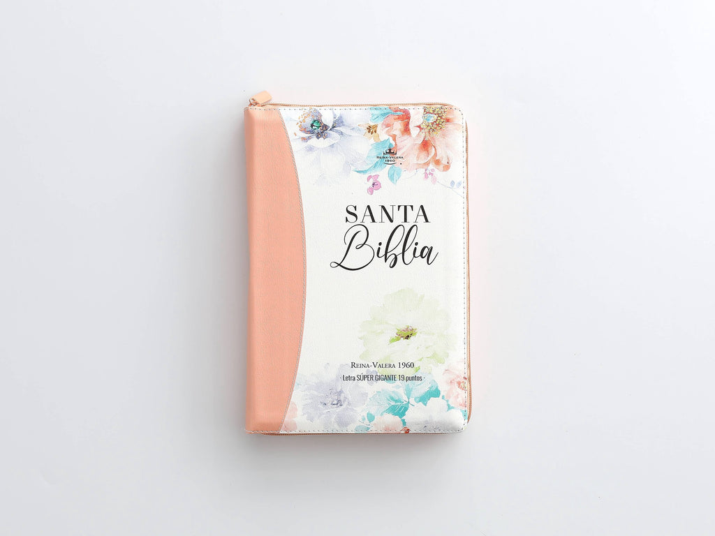Biblia RVR60 Letra Súper Gigante i/piel Coral con cierre/índice