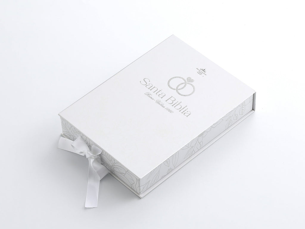 Biblia RVR60 especial de bodas con índice y caja de regalo