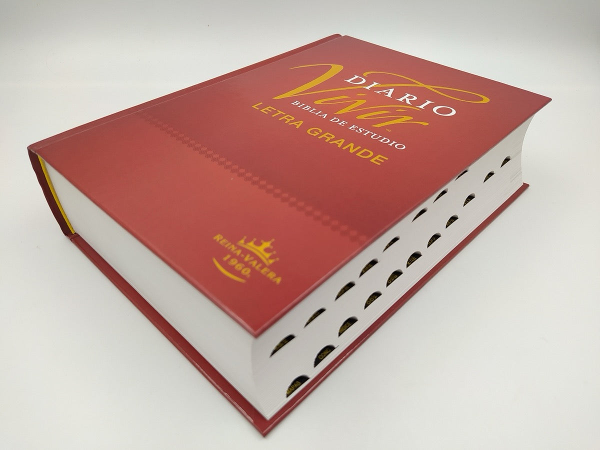 Biblia RVR 1960 de Estudio Diario Vivir Letra Grande Vino Tinto Tapa Dura Índice