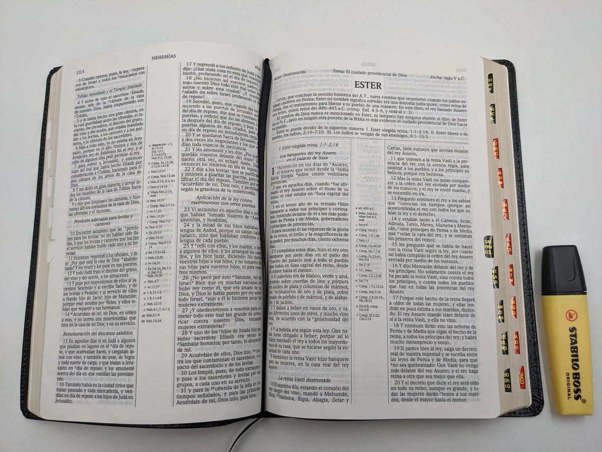 Biblia de Estudio Scofield RVR60 Piel Fabricada Negro con indice