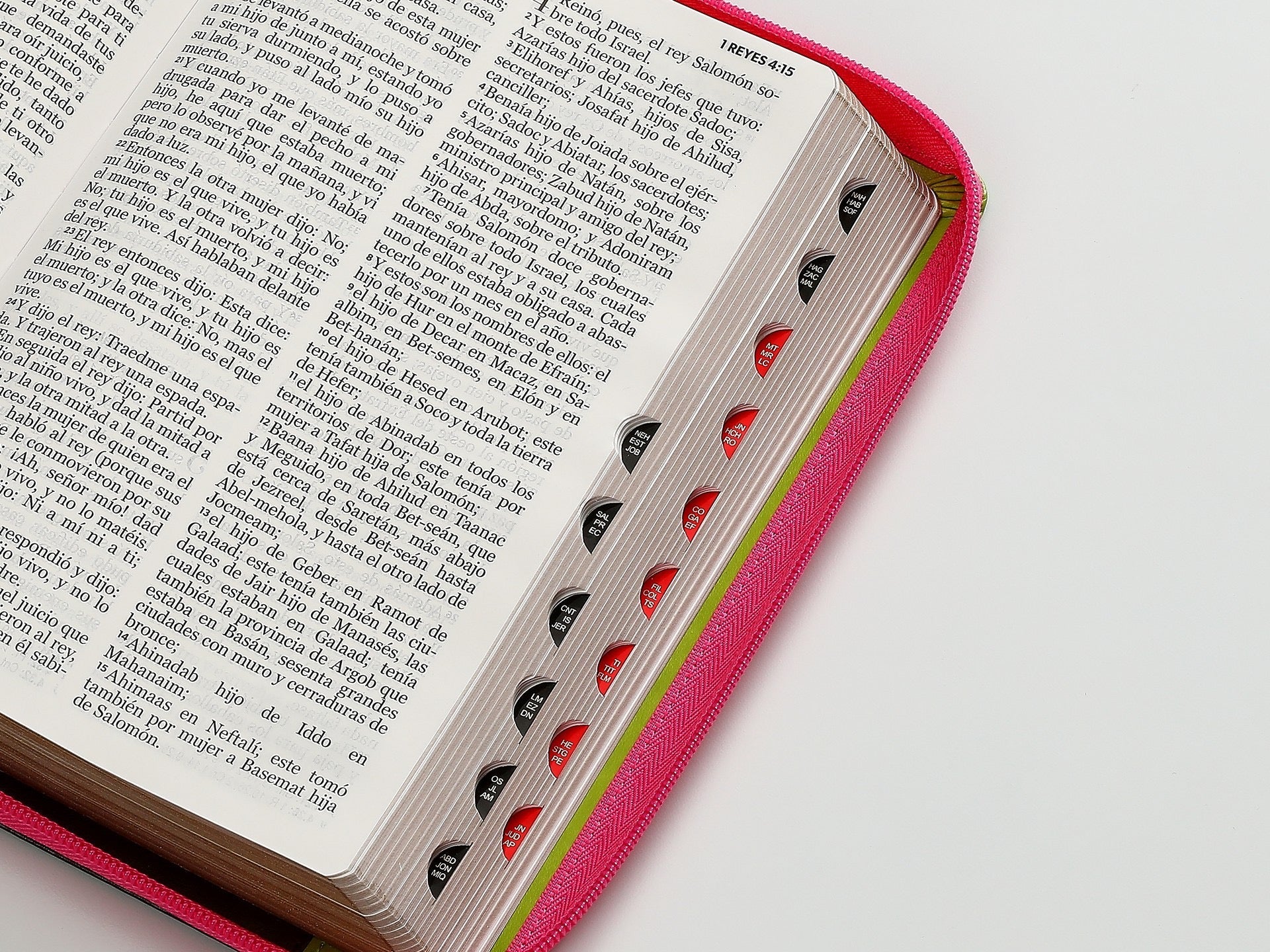 Biblia RVR60 Tamaño Manual letra grande rosa cierre indice