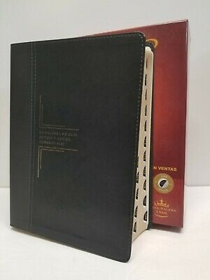 Biblia RVR 1960 de Estudio Diario Vivir Letra Grande Negro Ónice Símil Piel Índice